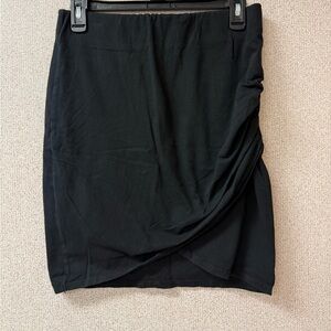 Michael Stars Women Size Medium Black elastic waist‎ wrap mini black skirt